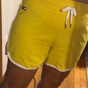Tommy Hilfiger Athletic Yellow Shorts with Classic White Trim